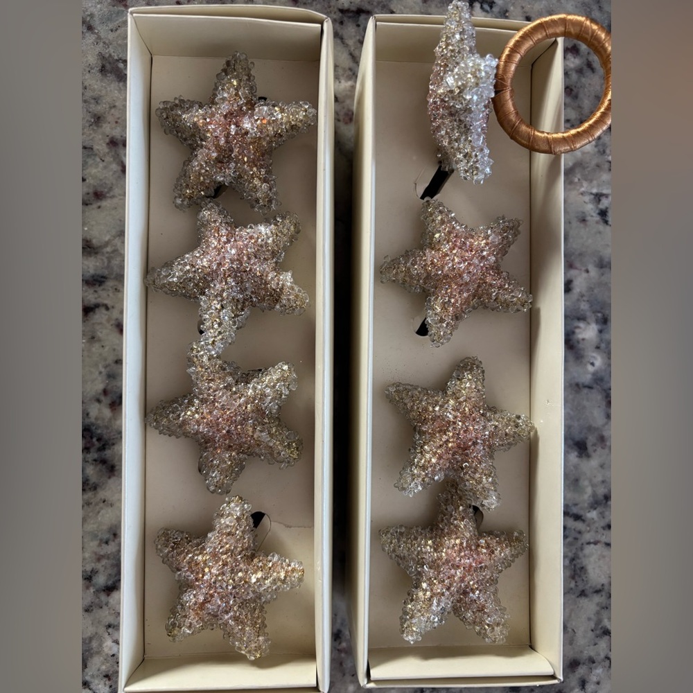 Pier 1 Cream and Gold Decorative napkin holders (8)